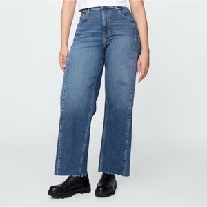 GAP Women's High Rise Wide Leg Blue Denim Ankle Jeans size 33 / size 16 NWT